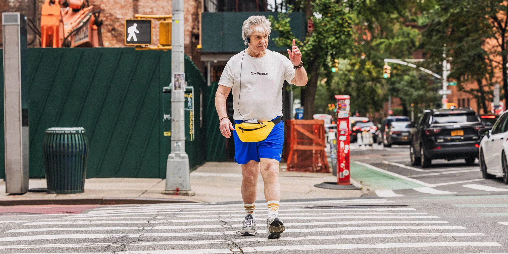 Man walking on a crosswalk 